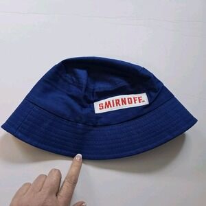 Smirnoff Bucket Hat One Size OS Blue Beachy Coastal Nautical Summer Vacay